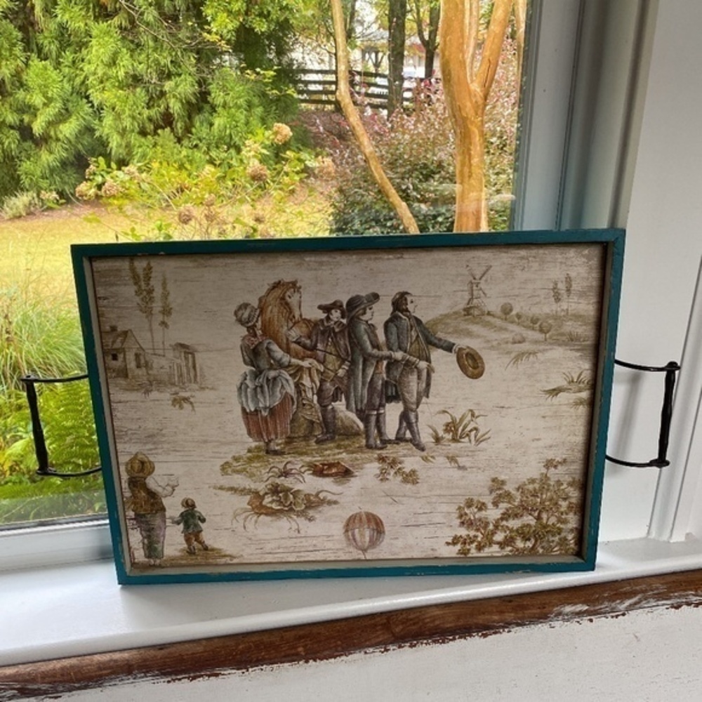 Whimsical Handle Wooden Tray